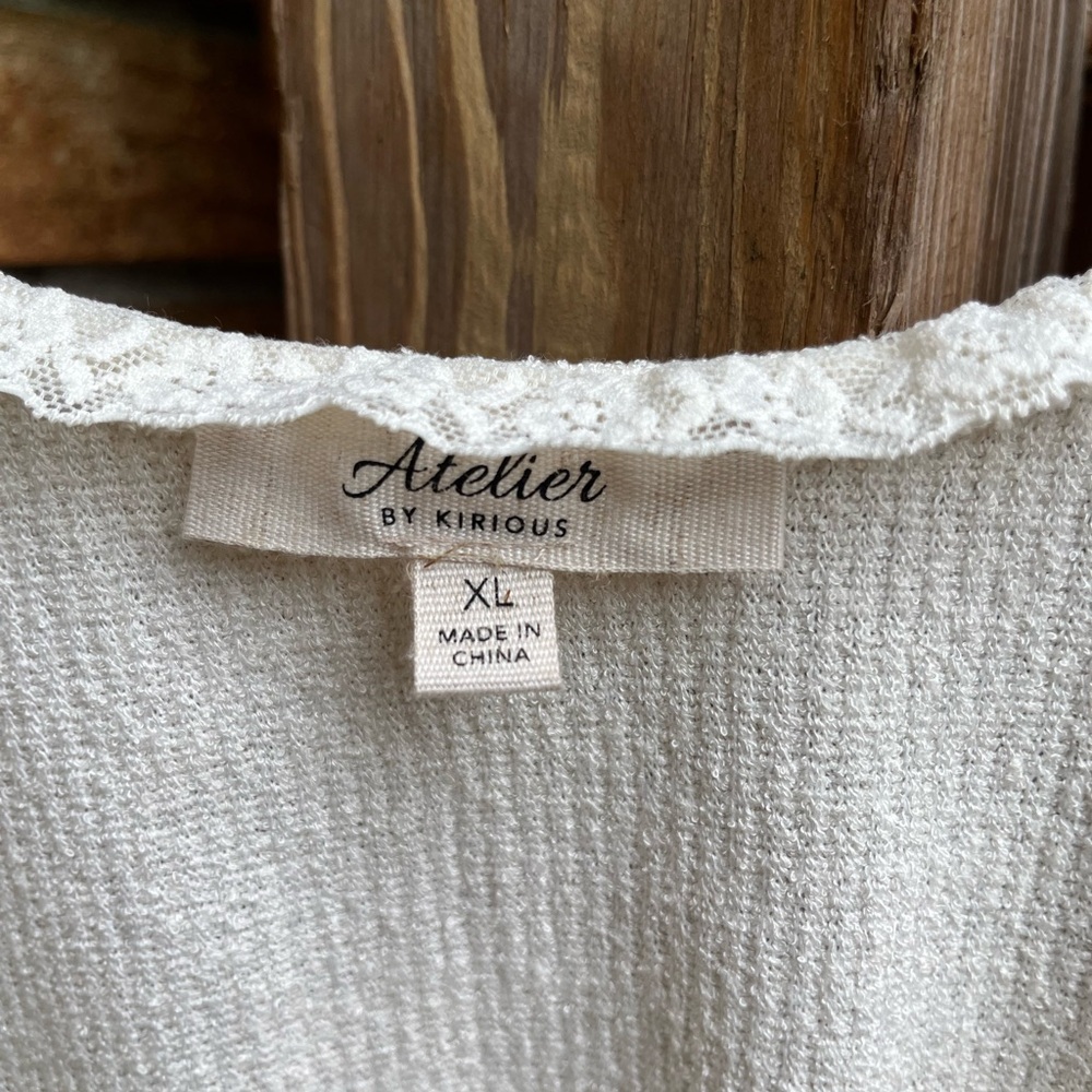 Atelier Sona Cream Tie-Front Blouse - Picture 2 of 3